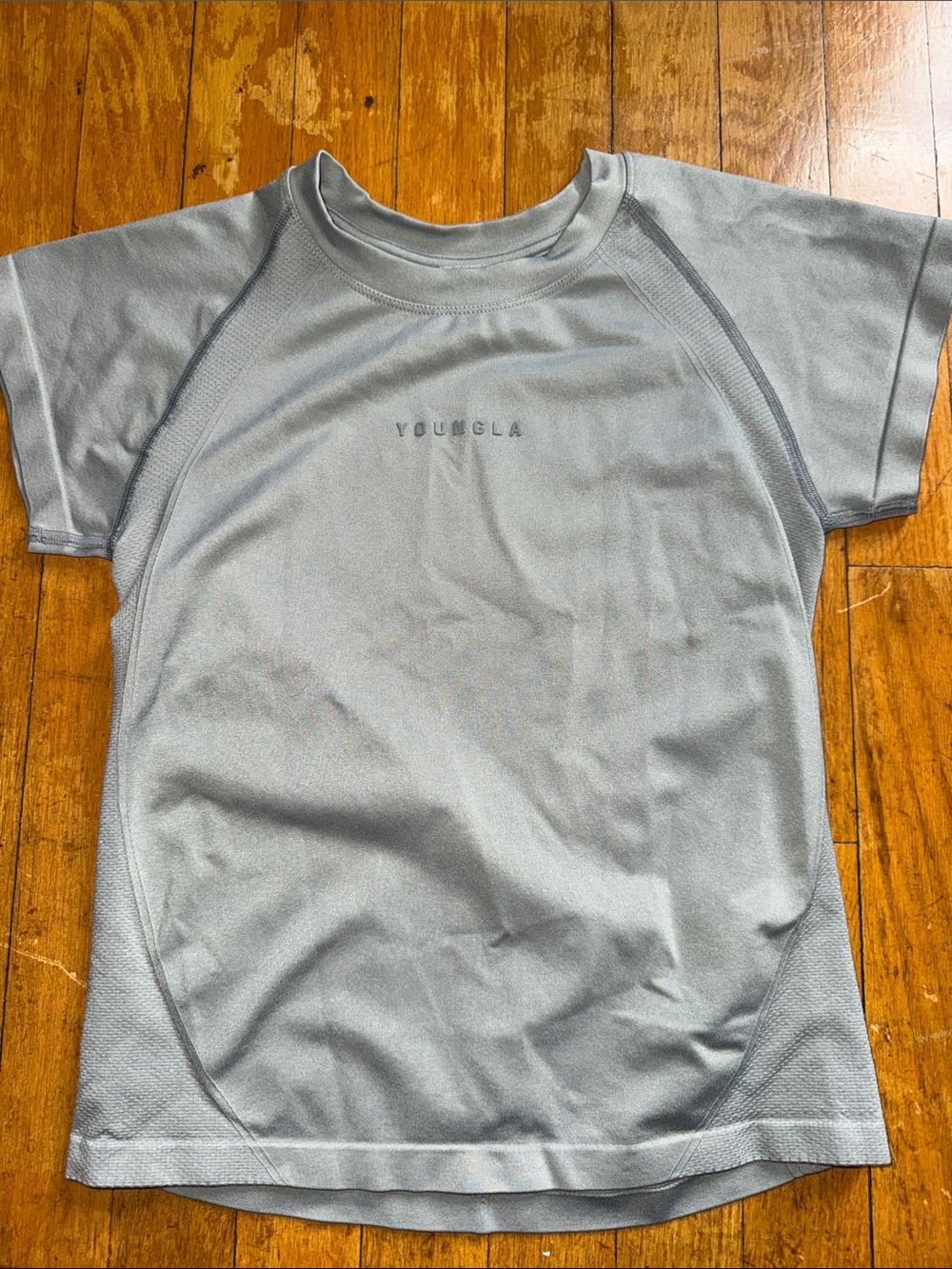 YoungLA Light Gray Kids Active Short Sleeve Tee
